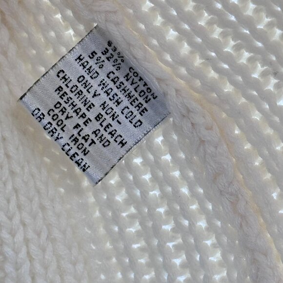 Talbots Womens size XL ivory Cardigan chunky Sweater Toggle Buttons Cotton cashm - Picture 3 of 10